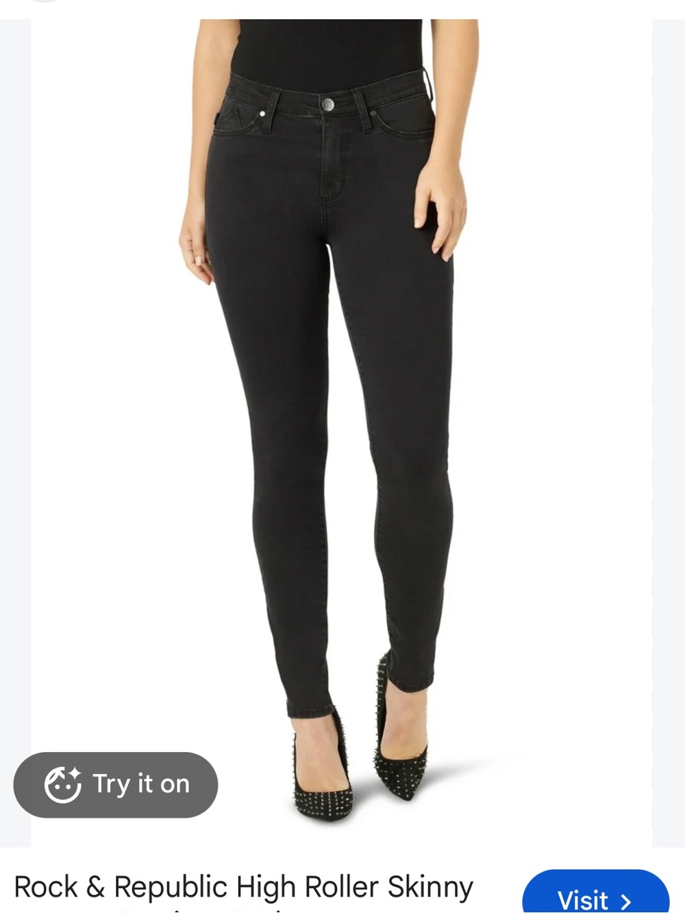 Rock & Republic High Roller Skinny Jeans - Black
